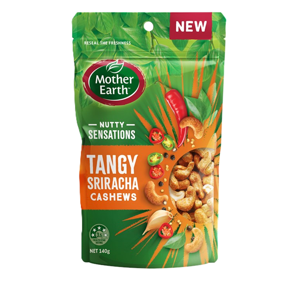 Mother Earth Nutty Sensations Tangy Sriracha Cashews 140g