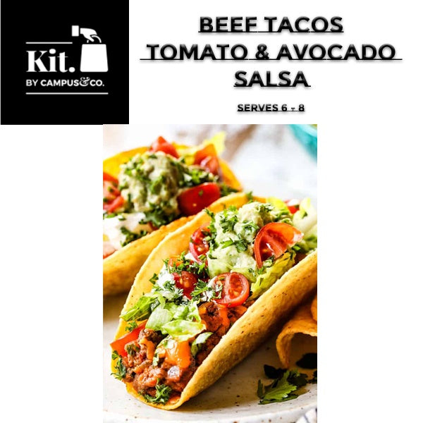 Mexican Beef Tacos with Tomato & Avocado Salsa Meal Kit 6-8 Person