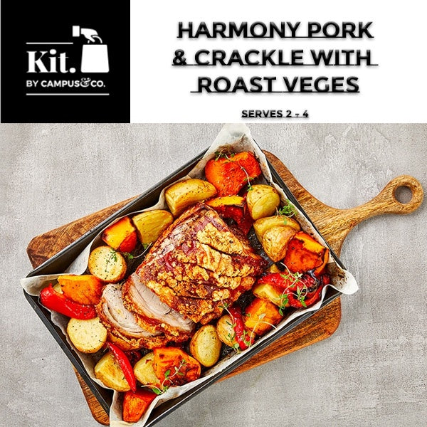 Harmony Pork & Crackle with Roast Veges Meal Kit 2 - 4 Person