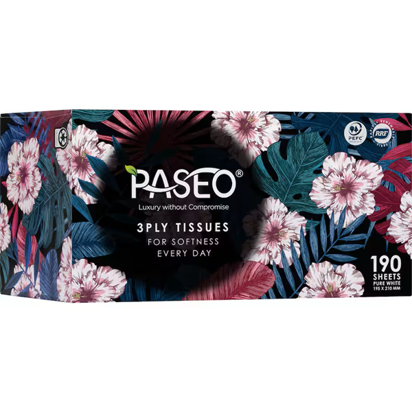 Paseo Soft & Strong Every Day Pure White Tissues 3ply 200pk