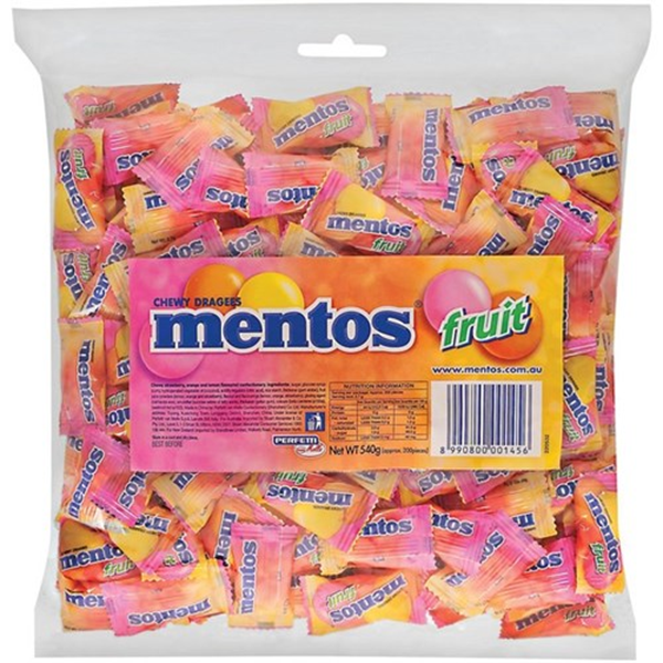 Mentos Individually Wrapped Fruit 200pk 540g