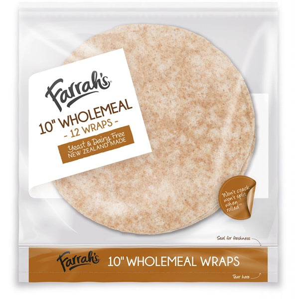 Farrah's Wholemeal Wraps 10 inch 12pk