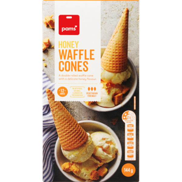 Pams Honey Waffle Cones 12pk