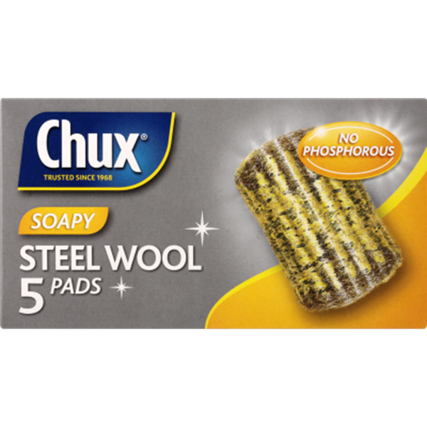 Chux Soapy Steel Wool Pads 5pk