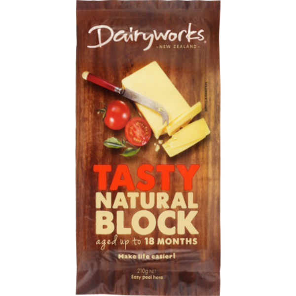 Dairyworks Tasty Natural Cheese Block 210g