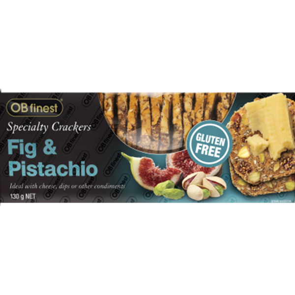 OB Finest Fig & Pistachio Gluten Free Specialty Crackers 130g