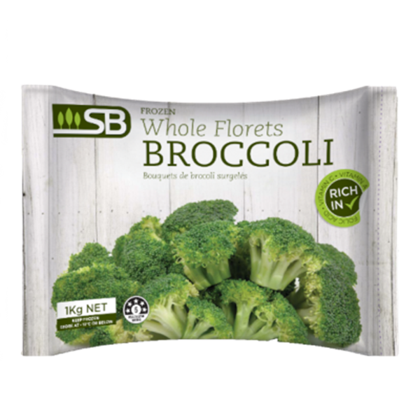 SB Frozen Whole Broccoli Florets 1kg