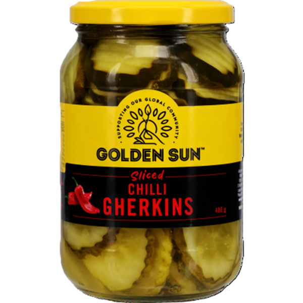 Golden Sun Sliced Chilli Gherkins 480g