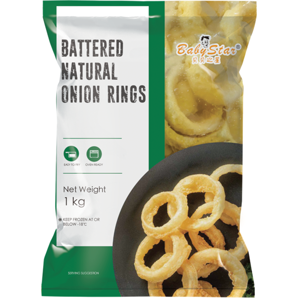 Baby Star Frozen Battered Natural Onion Rings 1kg