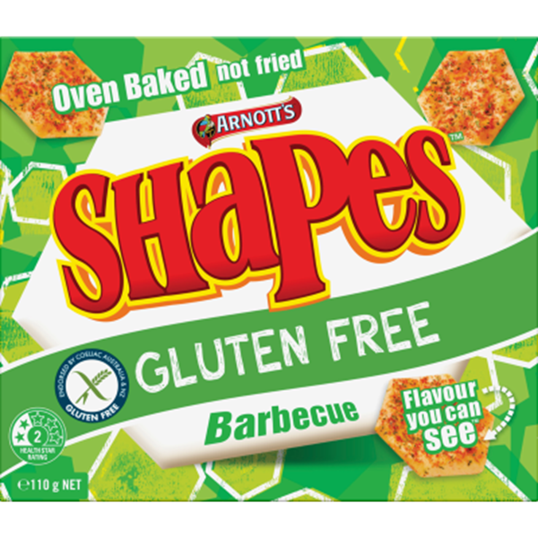 Arnotts Shapes Gluten Free BBQ Crackers 110g