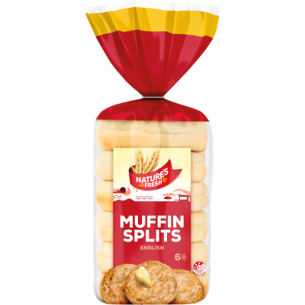 Natures Fresh English Muffin Splits 6pk 390g