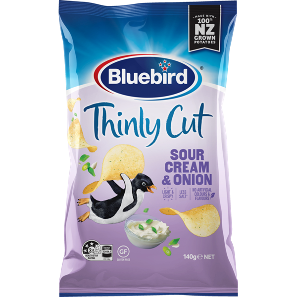 Bluebird Thinly Cut Sour Cream & Onion Potato Chips 140g