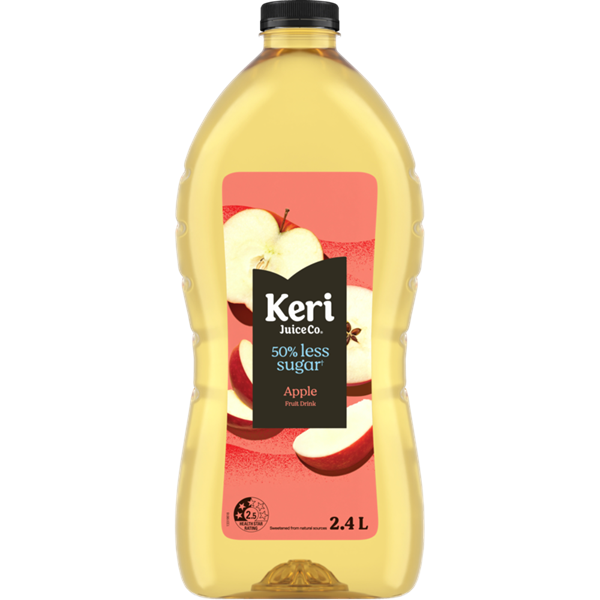 Keri 50% Less Sugar Apple Fruit Drink 2.4L