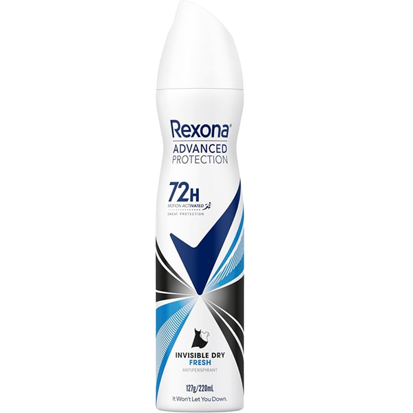 Rexona Womens Advanced Protection Invisible Dry Fresh Antiperspirant Aerosol 220ml