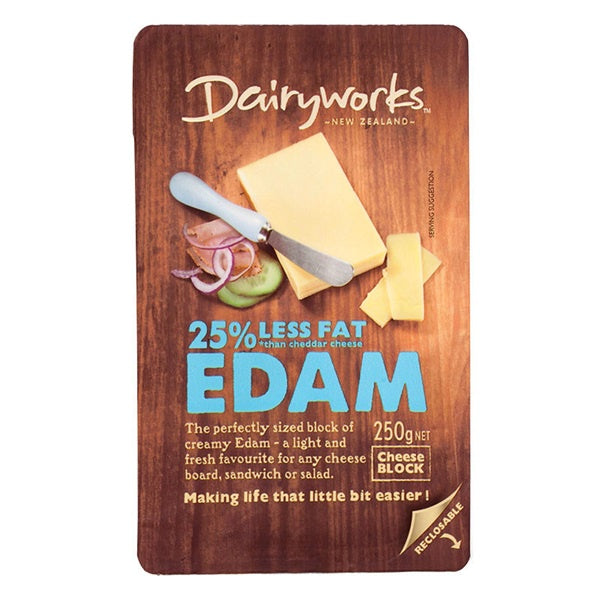 Dairyworks Edam Natural Cheese Block 250g