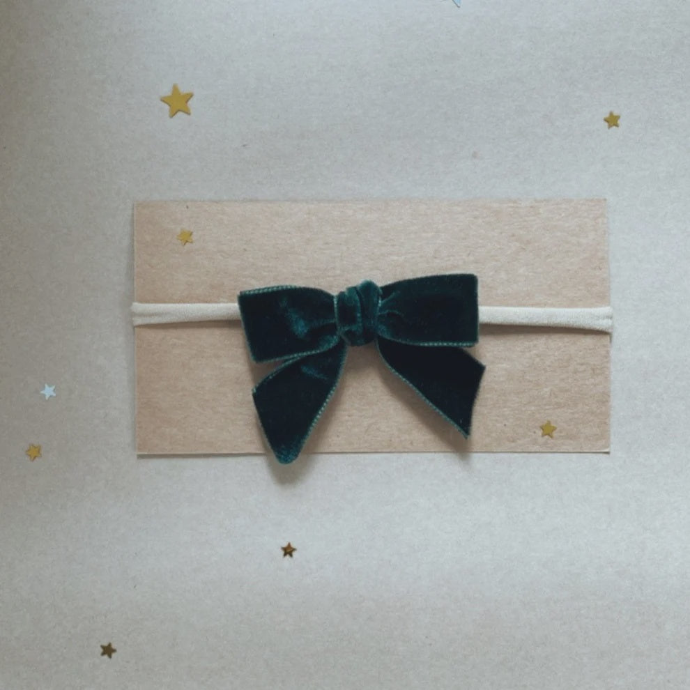 Velvet Bow Baby Headband