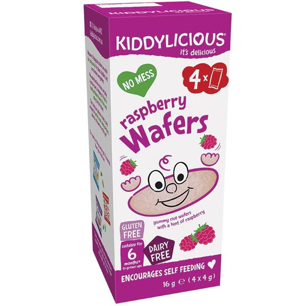 Kiddylicious Raspberry Wafers 6mths+ 16g 4 x 2pks