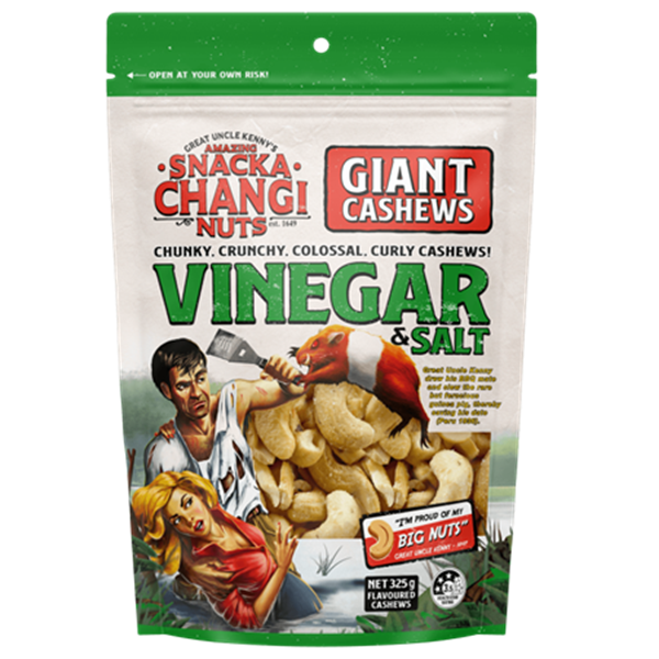 Snacka Changi Nuts Vinegar & Salt Flavoured Giant Cashews 325g