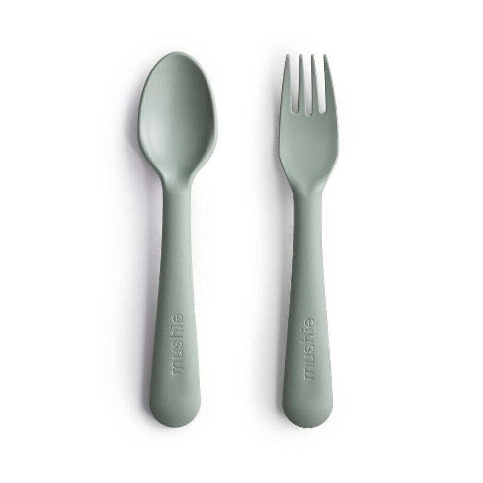 Mushie Baby Fork & Spoon - Sage