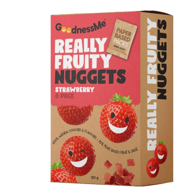 GoodnessMe Really Fruity Strawberry Fruit Nuggets 8pk 120g