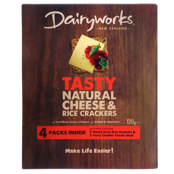 Dairyworks Tasty Natural Cheese & Rice Crackers 120g