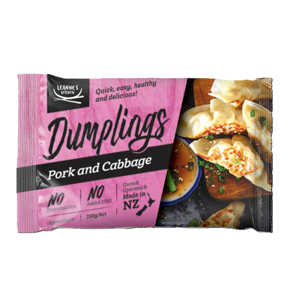 Leannes Kitchen Pork & Cabbage Dumplings 1kg