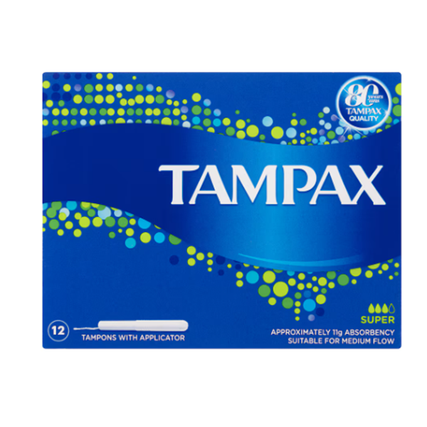 Tampax Super Tampons With Applicator 12pk