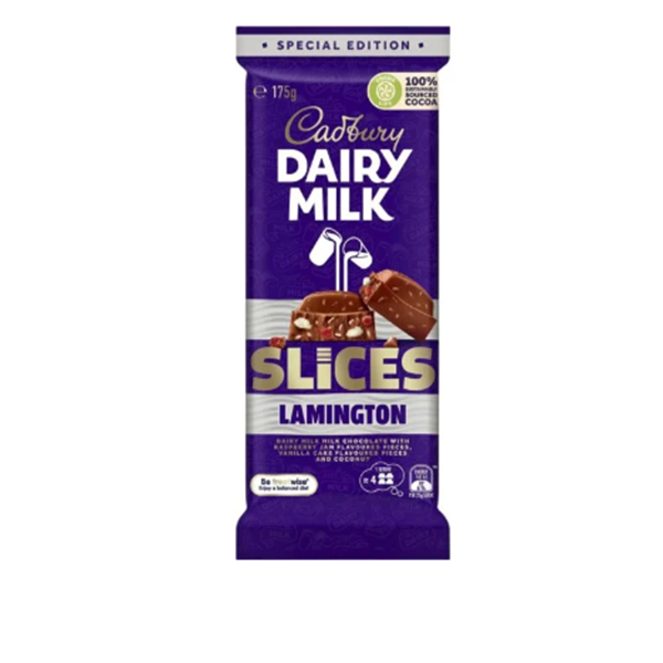 Cadbury Lamington Slices Chocolate Block 175g