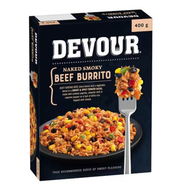 Devour Naked Smoky Beef Burrito 400G