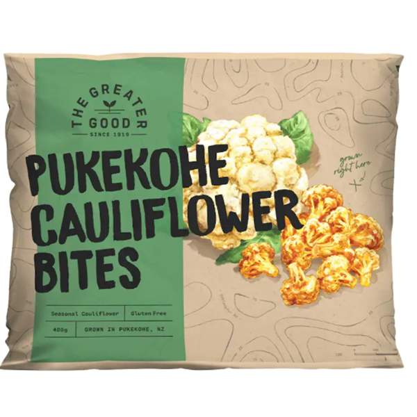 The Greater Good Pukekohe Cauliflower Bites Gluten Free 400G