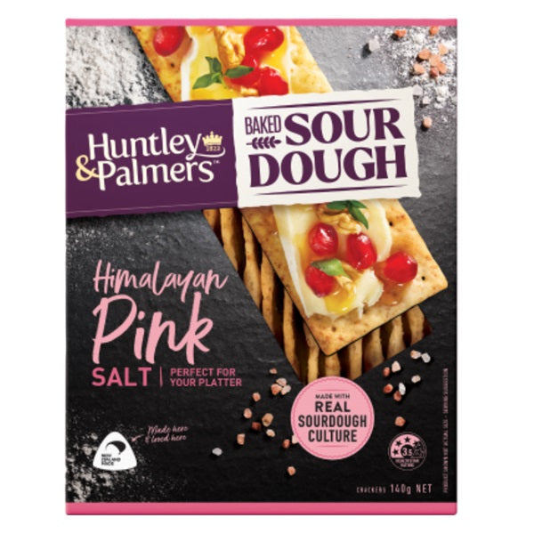 Huntley & Palmers Baked Sourdough Himalayan Pink Salt Crackers 140g