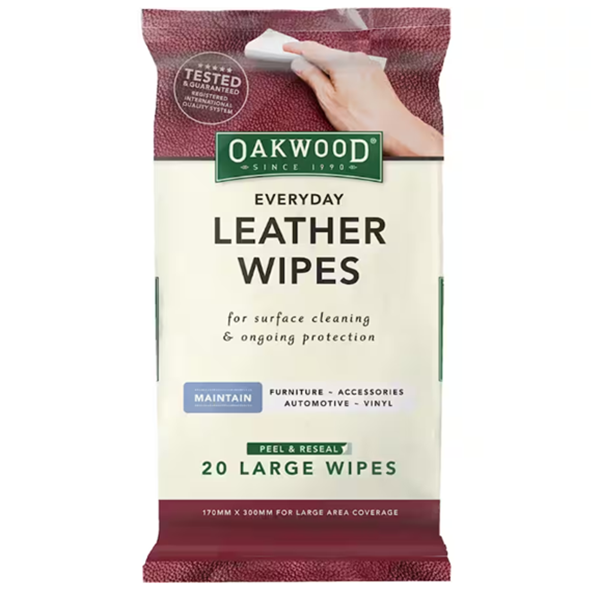 Oakwood Everyday Leather Wipes (170mmx300mm)