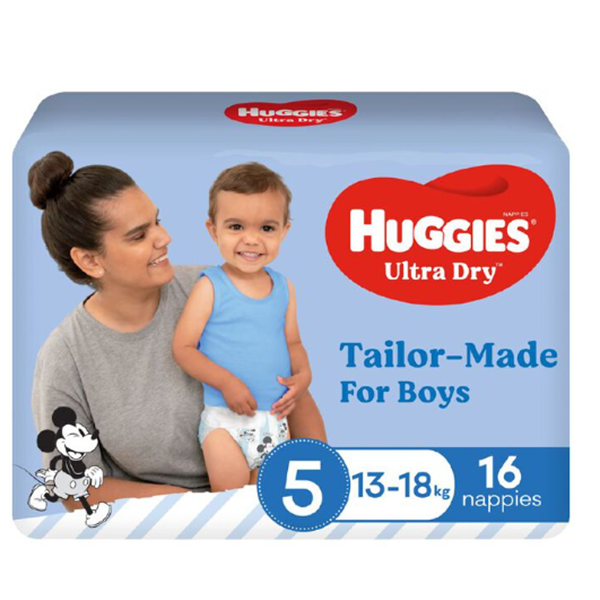 Huggies Ultra Dry Walker Boy Size 5 Nappies 16pk