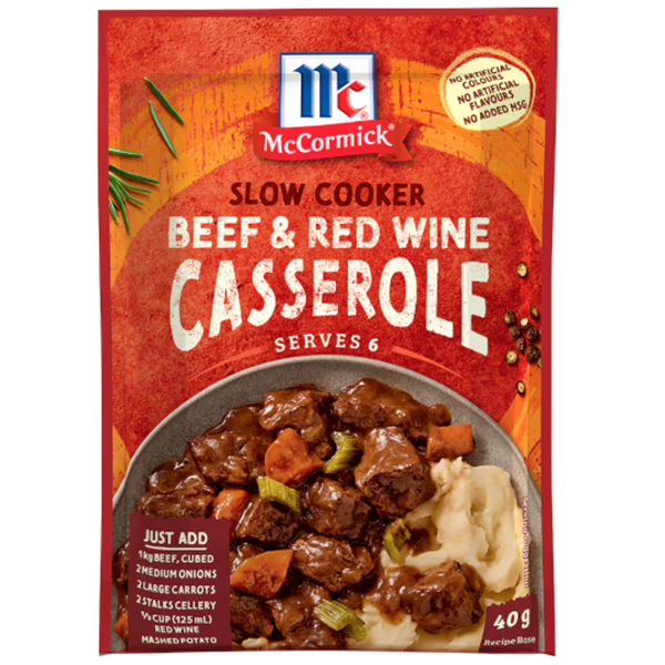 McCormick Slow Cookers Beef & Red Wine Casserole Recipe Base 40g