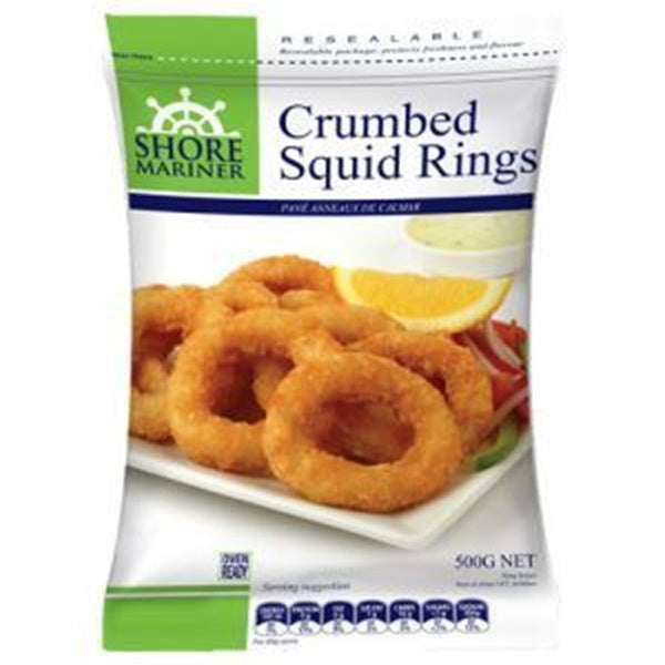 Shore Mariner Frozen Crumbed Squid Rings 500g