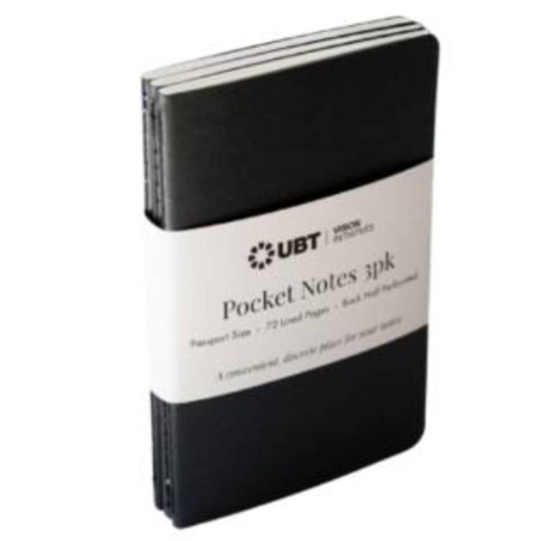 UBT Pocket Notes 3pk 140mm x 90mm x 4mm 72 Lined Page