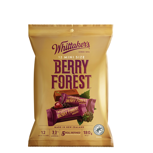 Whittakers Mini Size Berry Forest Milk Chocolate Bars 12pk 180g