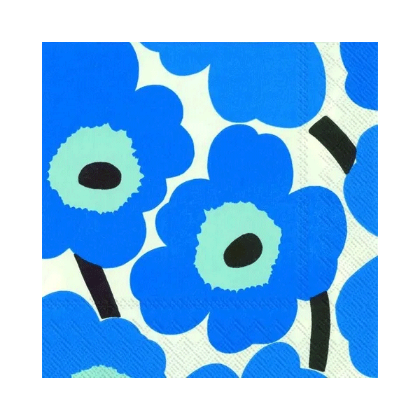 IHR Luncheon Serviettes Marimekko Unikko Blue Serviettes - 20pk