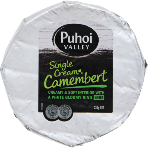 Puhoi Valley Single Cream Camembert Cheese 230g