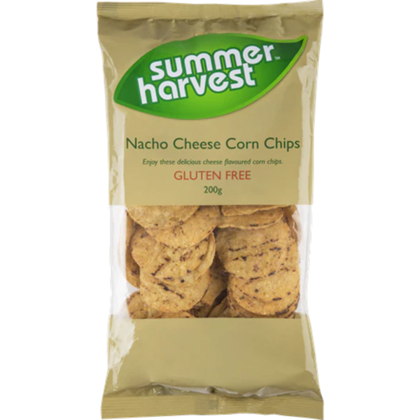 Summer Harvest Gluten Free Corn Chips Nacho Cheese 200g