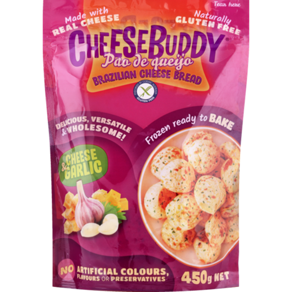 Cheesebuddy Cheese Puffs Garlic Gluten Free 450G