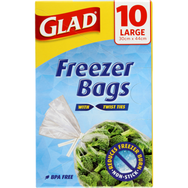 Glad Freezer Bags Large 10pk 30cm x 44cm