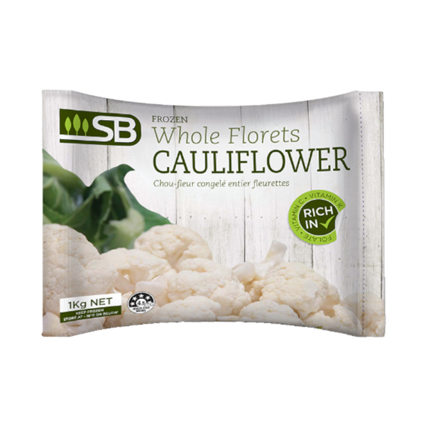 SB Frozen Whole Cauliflower Florets 1kg