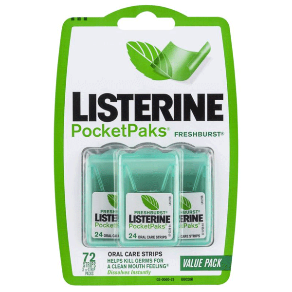 Listerine Freshburst Breath Freshener Pocket Packs 72pk