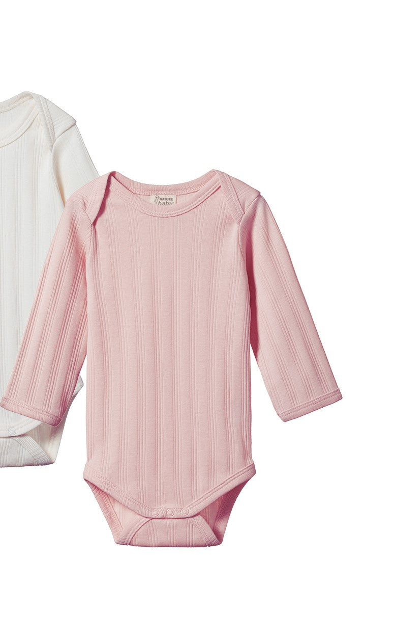 Nature Baby Derby L/S Body Suit . Rose Bud