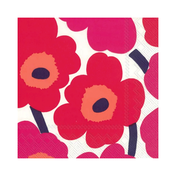 IHR Luncheon Marimekko Unikko Red Serviettes - 20pk