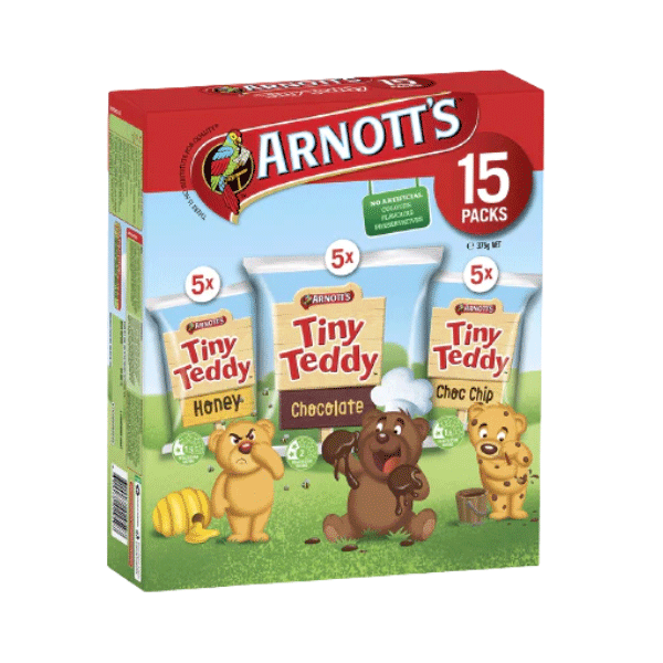 Arnotts Tiny Teddy Variety Biscuits Multipack 15pk 375g