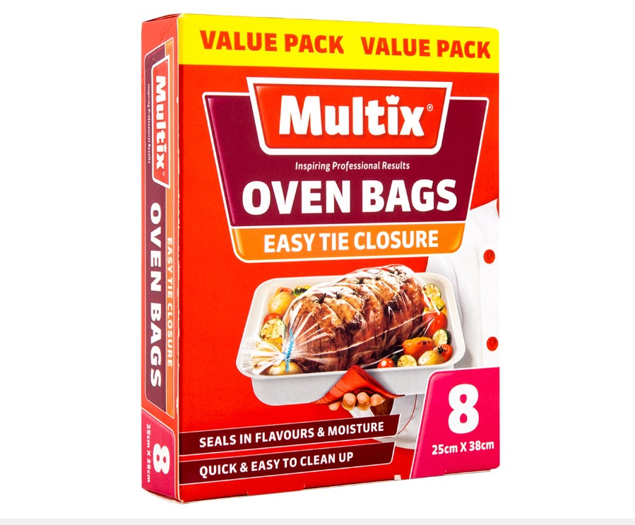 Multix Easy Tie Oven Bags 25cm x 38cm 8pk