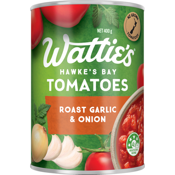 Watties Tinned Tomatoes With Roast Garlic & Onion 400g