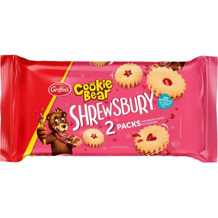 Griffins Cookie Bear Shrewsbury Biscuits Twin 250g